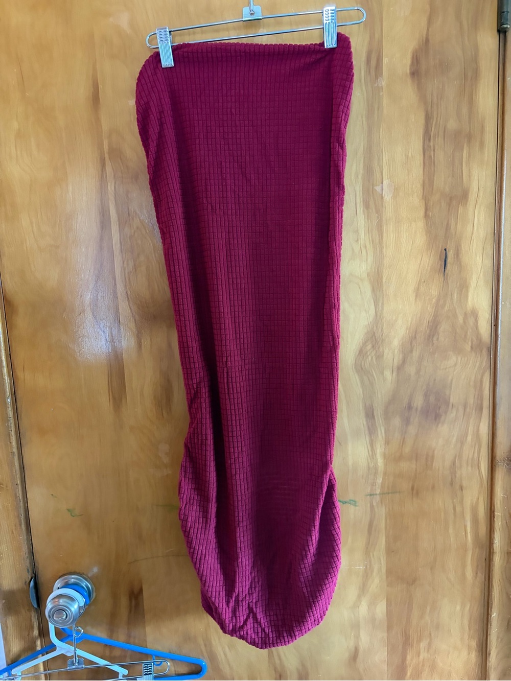 Ribbed Burgundy dining room chair covers set of 4